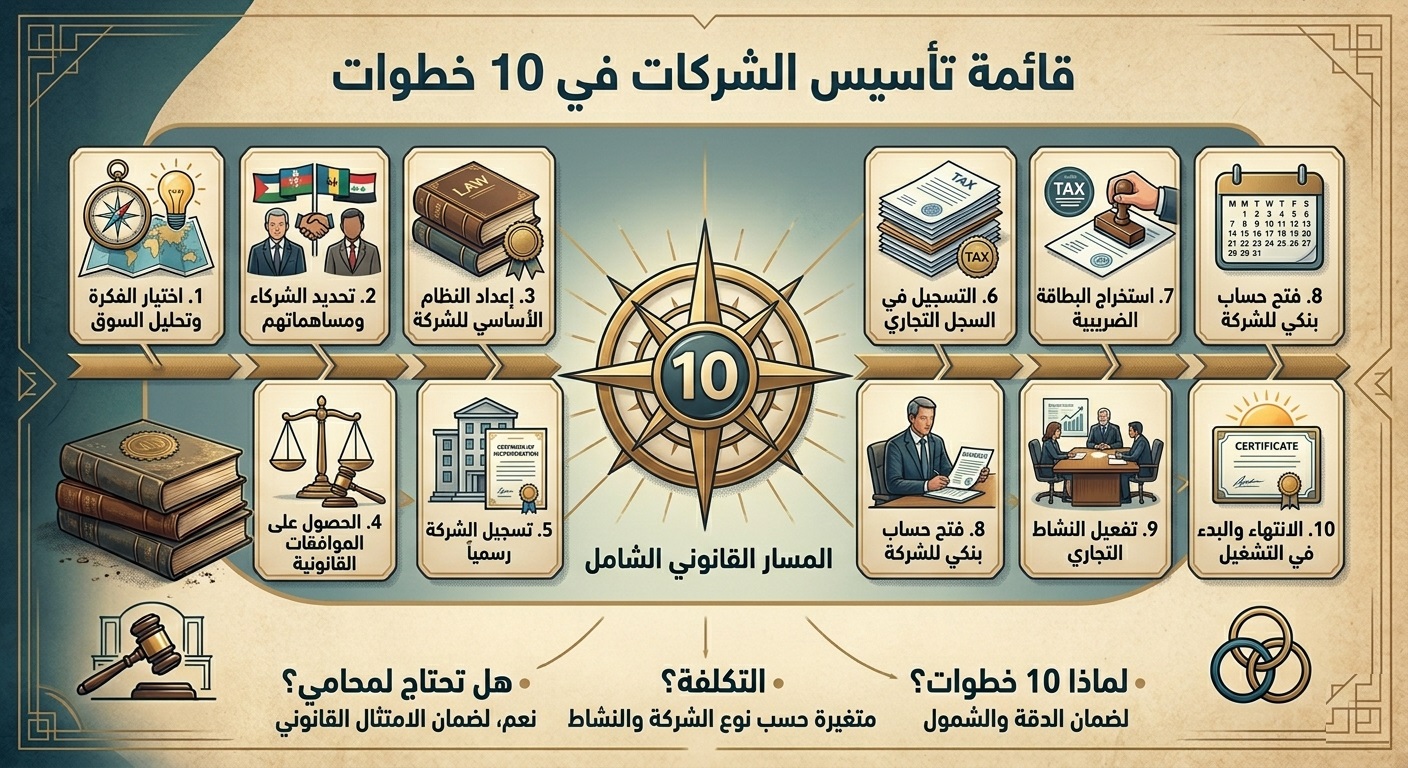 قائمة تأسيس الشركات في 10 خطوات
